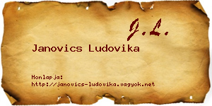 Janovics Ludovika névjegykártya